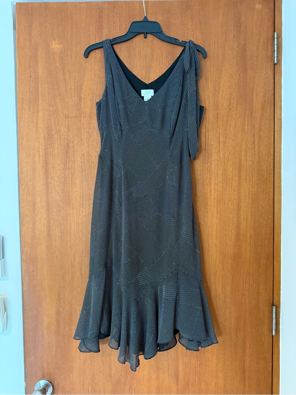Vintage LOFT Black & White Asymmetrical Flared Dress
